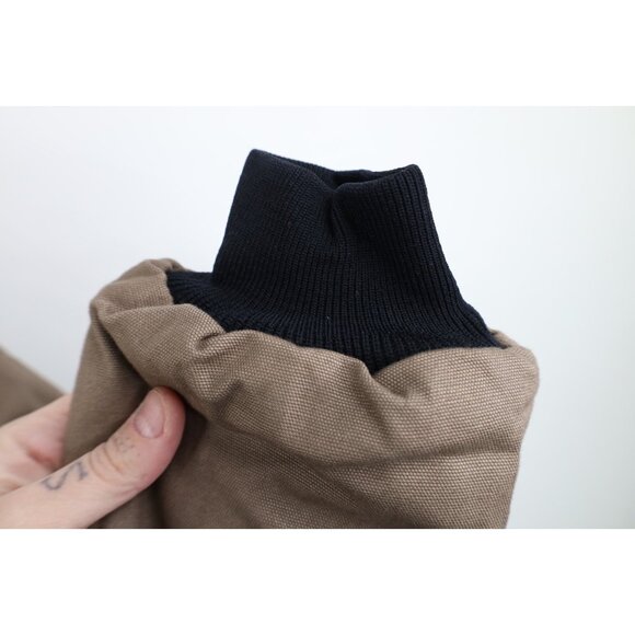 Vintage 90s Military Style Mens Large Faded Blouson Full Zip Jacket Canvas Brown - Picture 7 of 13